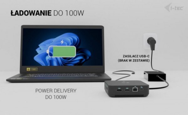 i-tec Stacja dokująca USB-C DP Dual HDMI Power Delivery 100W