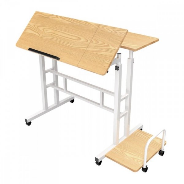 Maclean Mobilne biurko regulowane MC-124 W regulacja wysokości 67-115cm, max 50kg, blat 80x60 cm
