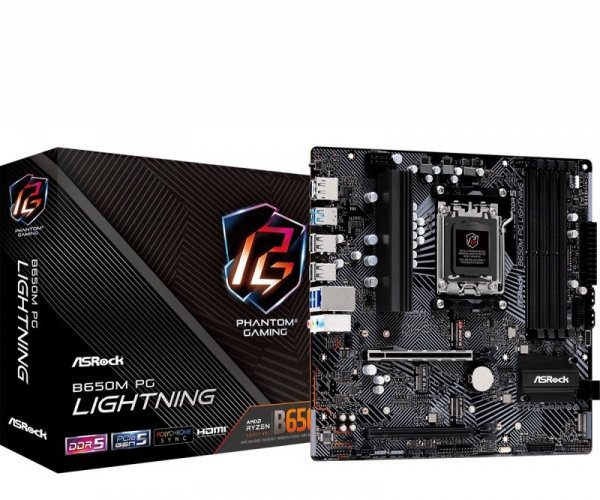 ASRock Płyta główna B650M PG LIGHTNING AM5 4DDR5 HDMI/DP mATX