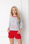 Aruelle Cookie Short Grey-Red Dámské pyžamo