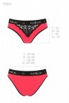 PS001 PANTIES red/black figi bawełniane z koronką