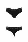 PS009 PANTIES black stringi bawełniane