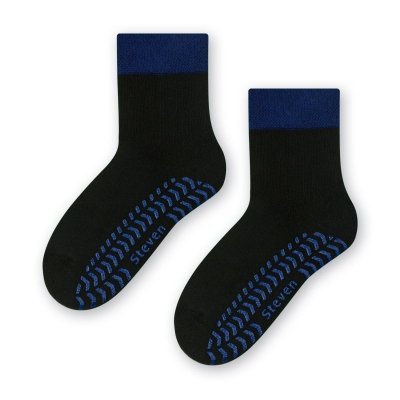 Steven 038 ABS černo-safírové Ponožky