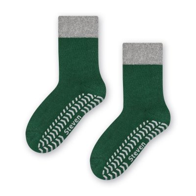 Steven 038 ABS zeleno-šedé Ponožky