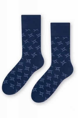 Steven 056 172 vzor tmavě modré Pánské ponožky