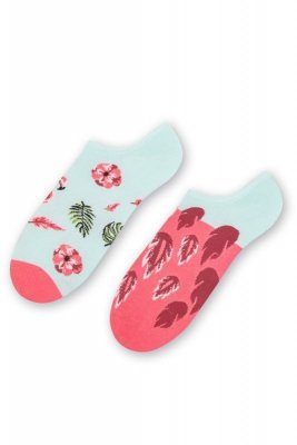 More 005 014 asymetrické Flamingo Dámské kotníkové ponožky