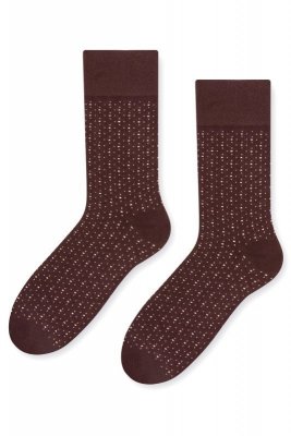 Steven 056 198 vzor hnědé Pánské ponožky