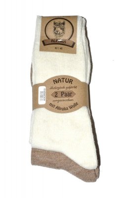 WiK 20920 Natur Alpaka Wolle A'2 Ponožky