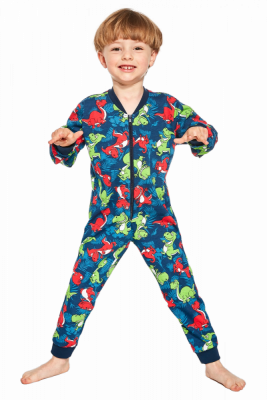 Cornette Kids Boy 185/155 Dino 3 86-128 Overal chlapecké pyžamo