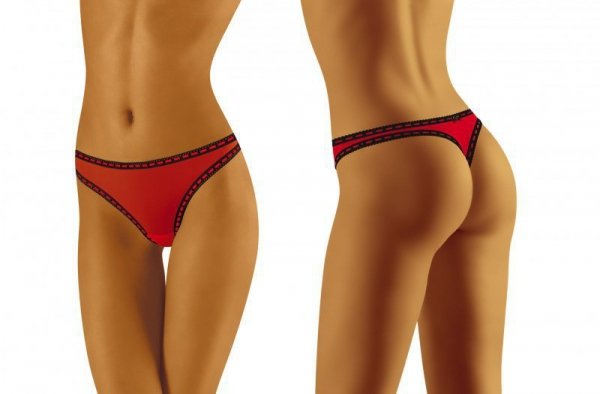 Wol-Bar Carimbo červená Tanga