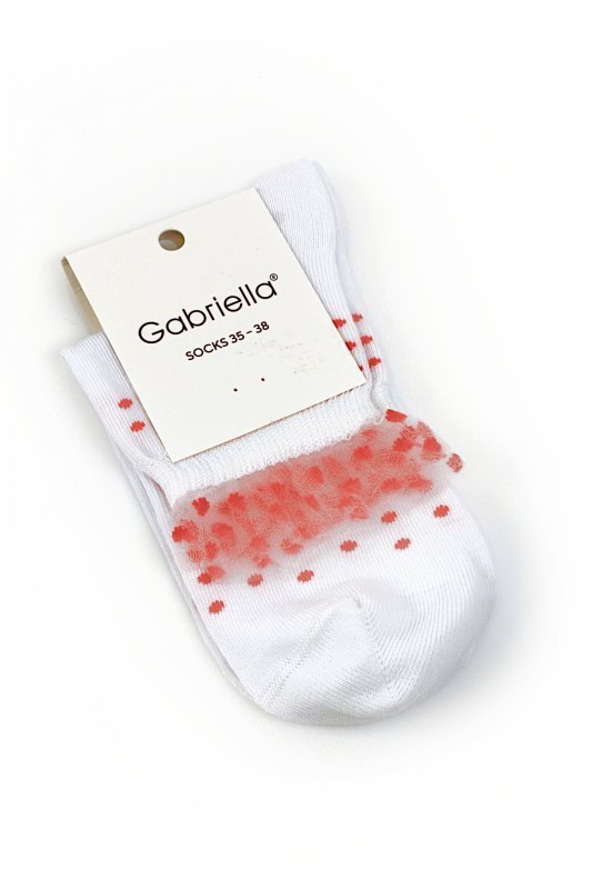 Gabriella SD/002 bílé/korálové Dámské ponožky