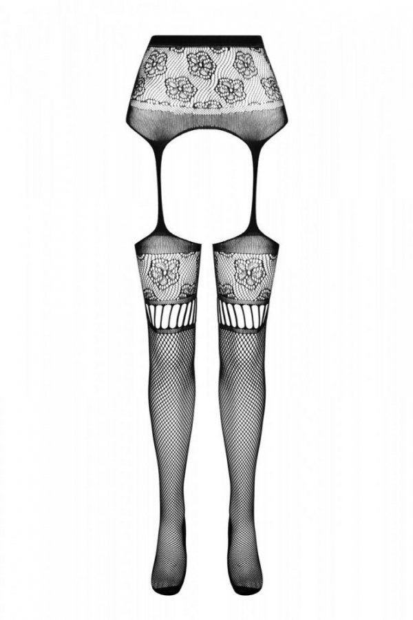 Passion S030 černé Strip Panty Punčochy
