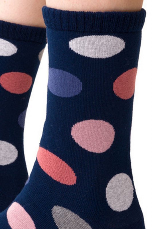 Steven 123 066 puntíky tmavě modré Dámské ponožky