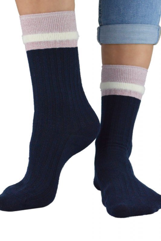 Noviti SB 050 W 03 černo-růžové Dámské ponožky