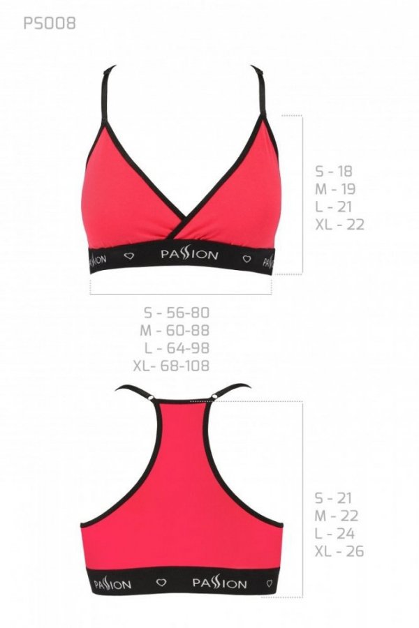 PS008 TOP red sportowy biustonosz bawełniany