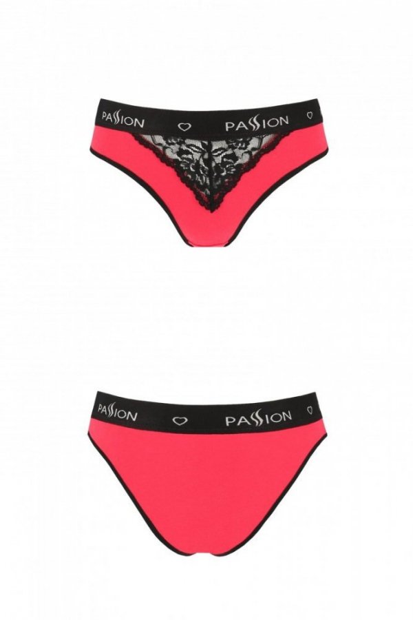 PS001 PANTIES red/black figi bawełniane z koronką