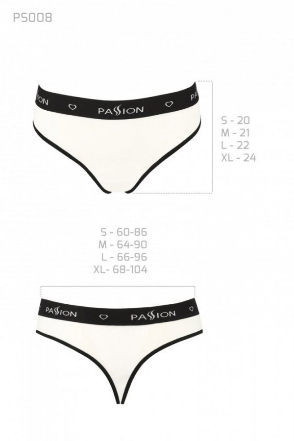 PS008 PANTIES white stringi bawełniane