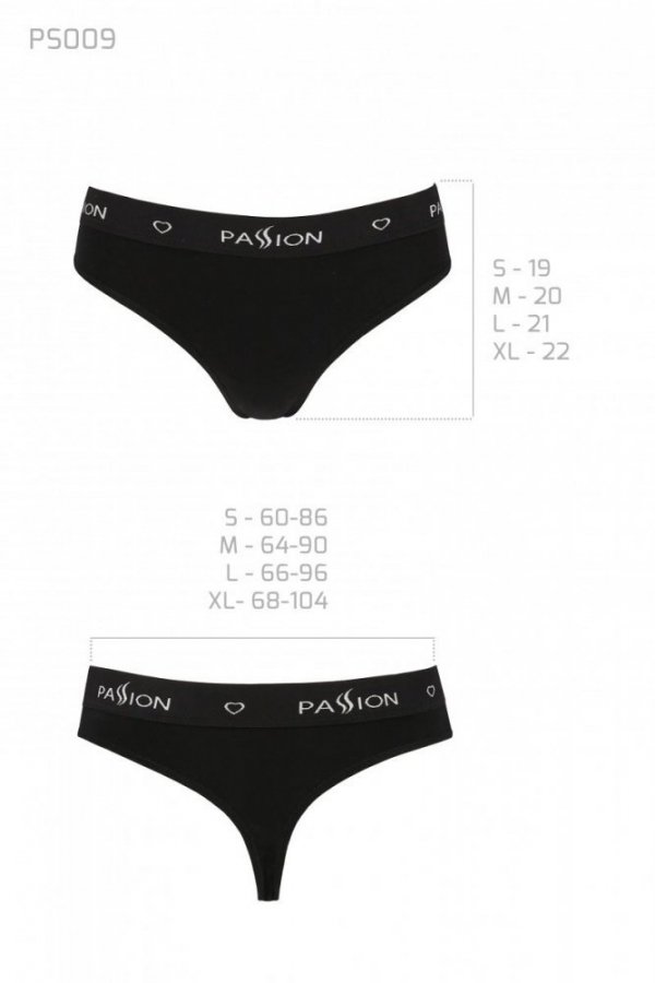 PS009 PANTIES black stringi bawełniane