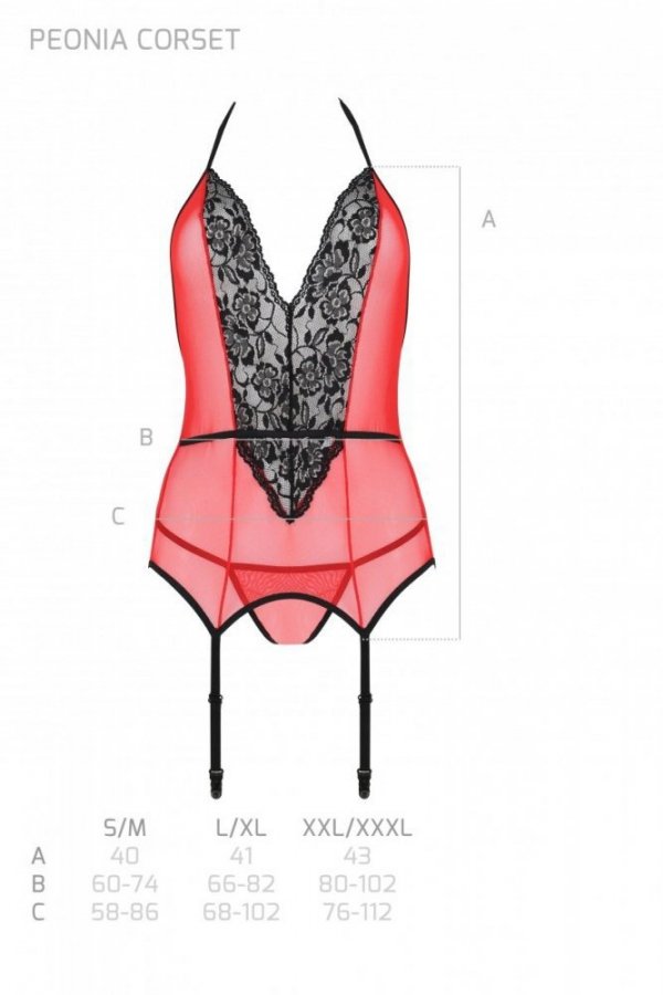 PEONIA CORSET Czerwony gorset
