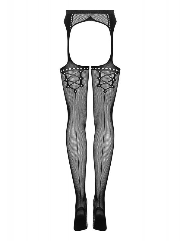 Bielizna-Garter stockings S314 czarny  S/M/L