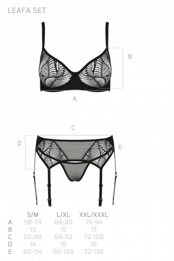 LEAFA SET Czarny komplet