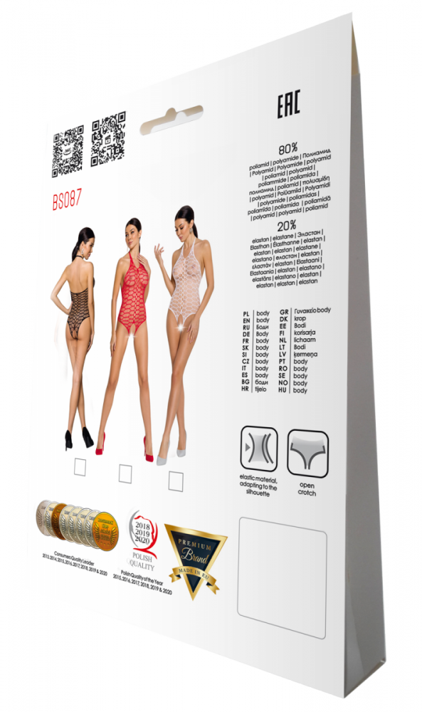 BS087 Bodystocking Biały