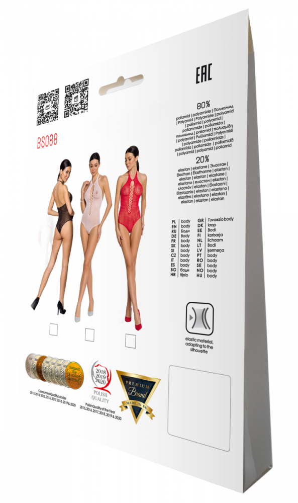 BS088 Bodystocking Czerwony