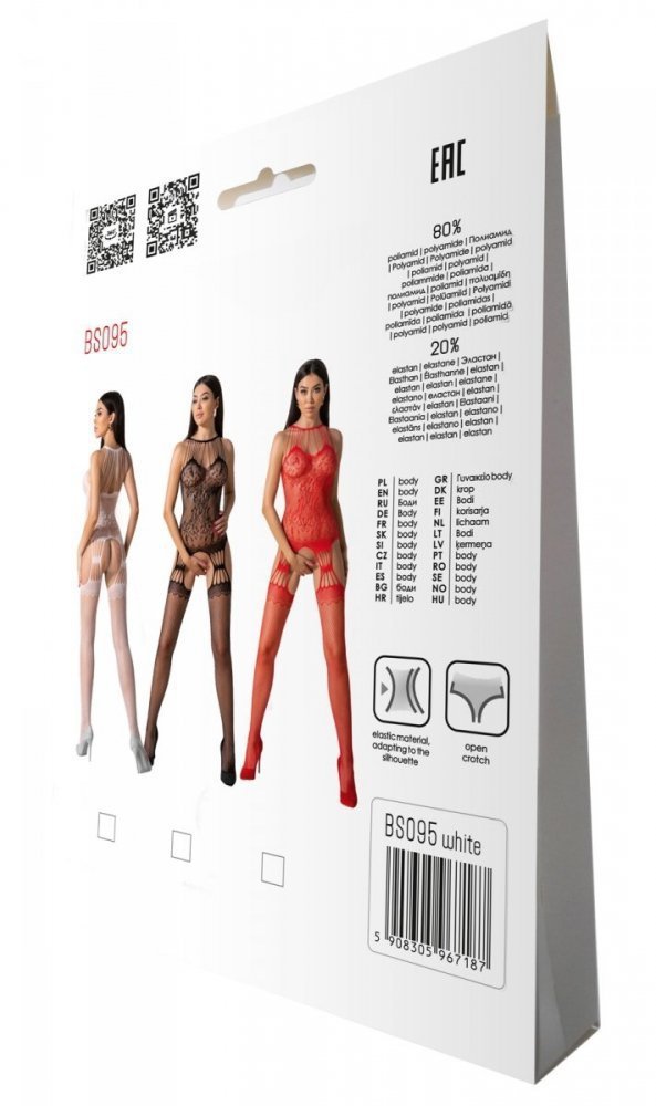 BS095 Bodystocking Biały