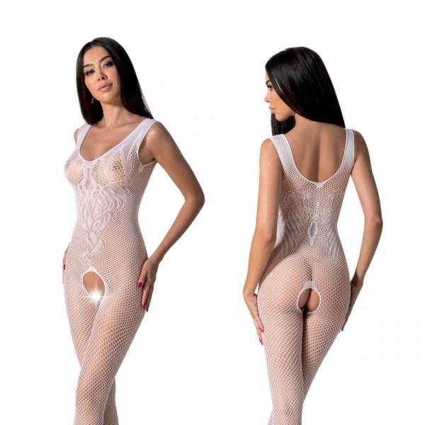 BS098 Bodystocking Biały