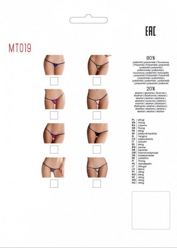 MT019 Zielone stringi