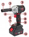 Klucz AKUMULATOROWY Udarowy do Kół 20V 4Ah 380Nm RED TECHNIC RTAKU0026