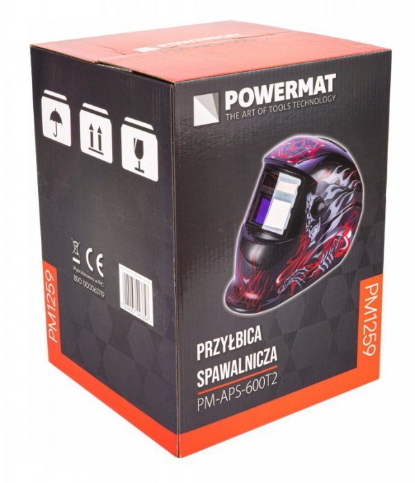 SAMOŚCIEMNIAJĄCA MASKA PRZYŁBICA SPAWALNICZA FILTR AUTOMATYCZNA LCD PM-APS-600T2