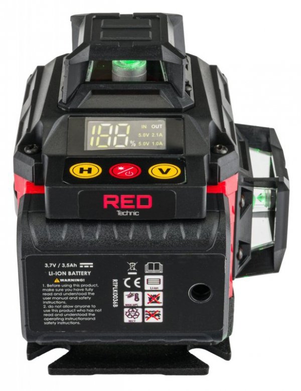 POZIOMICA LASEROWA LASER KRZYŻOWY 4D 360 ZIELONY RTPLK0036