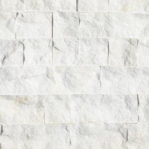 Marmur Bianco Neve (łupany), kamień elewacyjny Split, grubość 2 cm