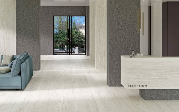 spiek kwarcowy travertino white    realizacje 