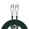 Przewód kabel USB-C - USB-C Cafule Metal Data Power Delivery 100W 2m - zielony