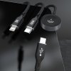 3w1 Kabel przewód USB-C - USB-C / iPhone Lightning / ładowarka do Apple Watch PD 100W 1.2m - czarny