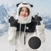 Rękawiczki narciarskie Panda dla dzieci i dorosłych rozmiar S - czarne/białe