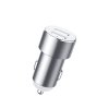 Rozdzielacz samochodowy 2x gniazdo zapalniczki 80W 2x USB-A 3.1A - srebrny