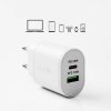 Ładowarka sieciowa Power Delivery USB-A USB-C 20W - biała