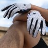 Rękawiczki sportowe rowerowe pełne wiosenno-letnie rozmiar S - biało-czarne