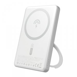 Powerbank z MagSafe i podstawką 20W PD 5000mAh - srebrny