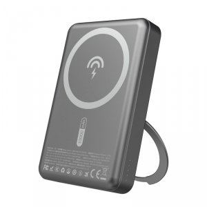 Powerbank K28 10000mAh z MagSafe z metalową obudową i podstawką PD 22.5W - szary