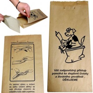 Torebki papierowe z łopatką kartonową na psie odchody FEDOG CZ 25szt.