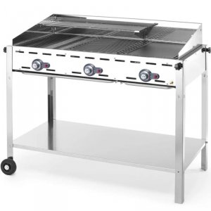 Grill gazowy Green Fire 3 palniki 17,4kW z osłoną i półką - Hendi 149591