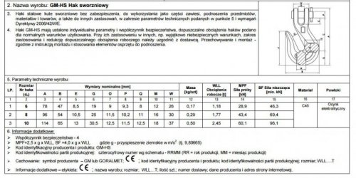 HAK SWORZNIOWY OCYNKOWANY 1/4&#039; 1.18T 6MM