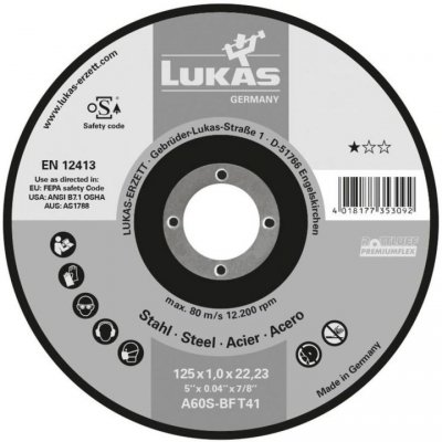 TARCZA PŁASKA T1A 125*1.6*22 A46T-BF PREMIUMFLEX