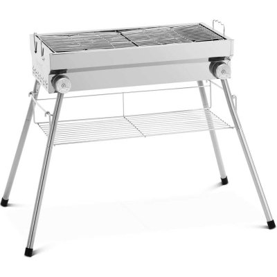 Grill węglowy ze składanym rusztem i półką 53 x 26 cm