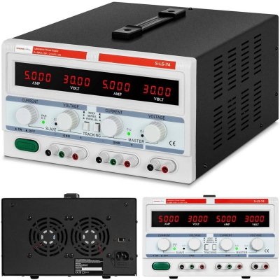 Zasilacz laboratoryjny serwisowy 3 kanały 0-30 V 0-5 A DC