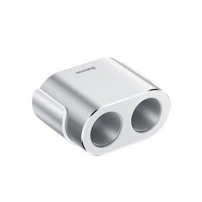 Rozdzielacz samochodowy 2x gniazdo zapalniczki 80W 2x USB-A 3.1A - srebrny